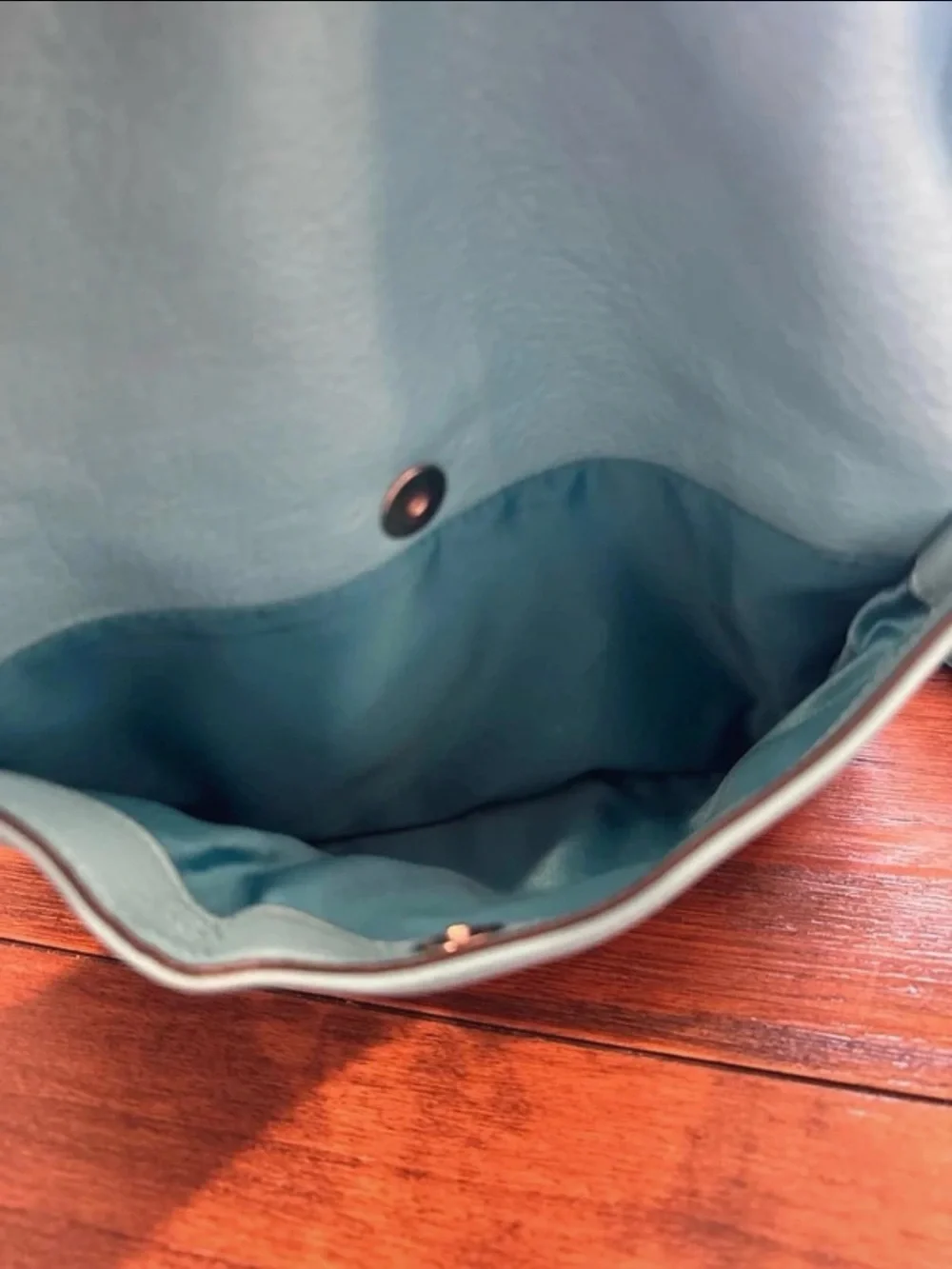 COACH Turquoise Drawstring Leather Bucket Bag